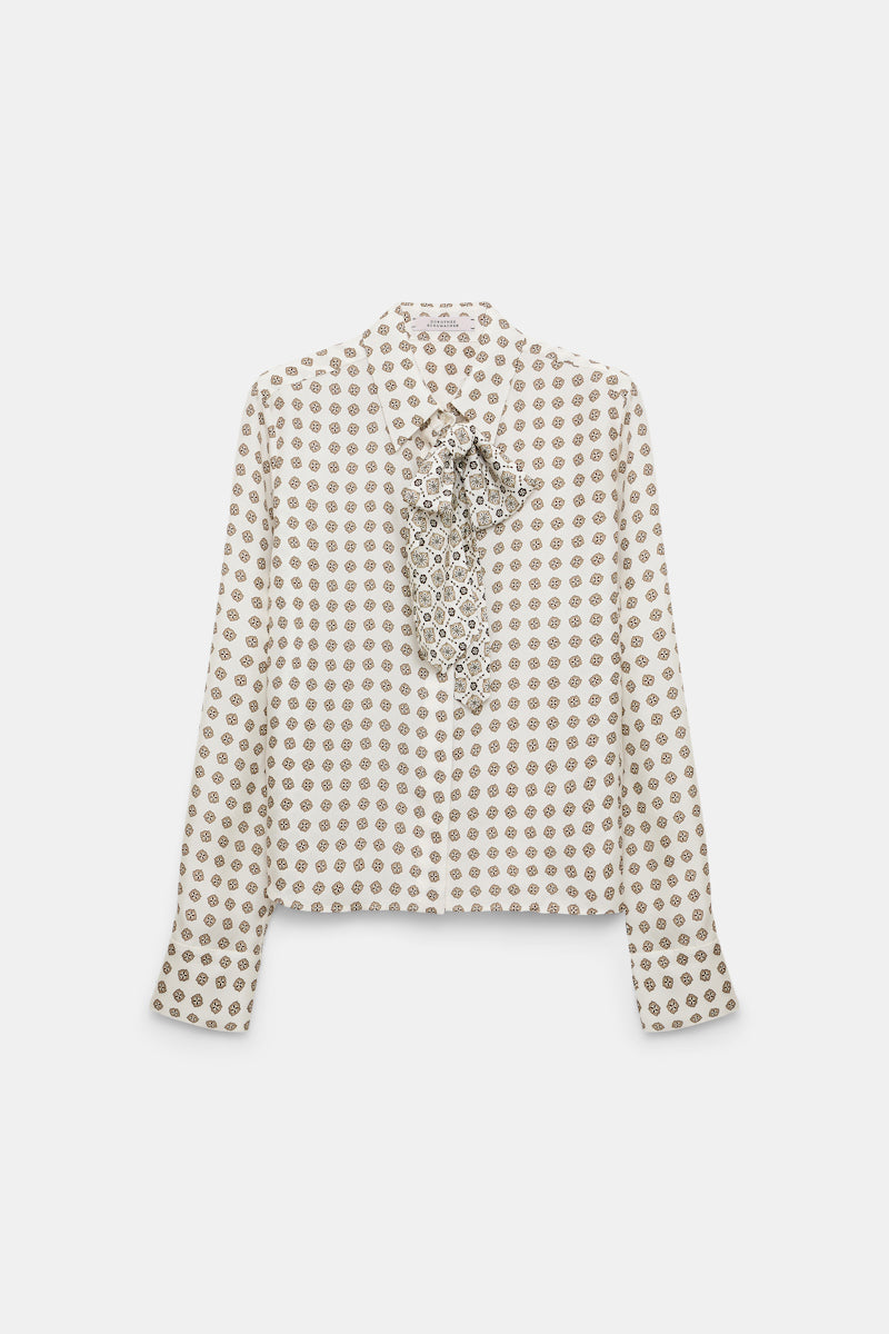 creme mini tie // GRAPHIC DREAMS blouse