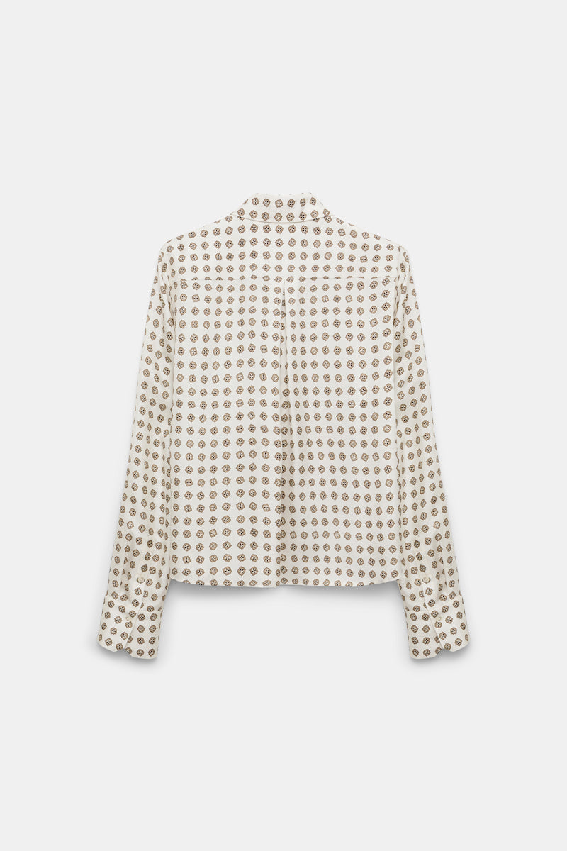creme mini tie // GRAPHIC DREAMS blouse