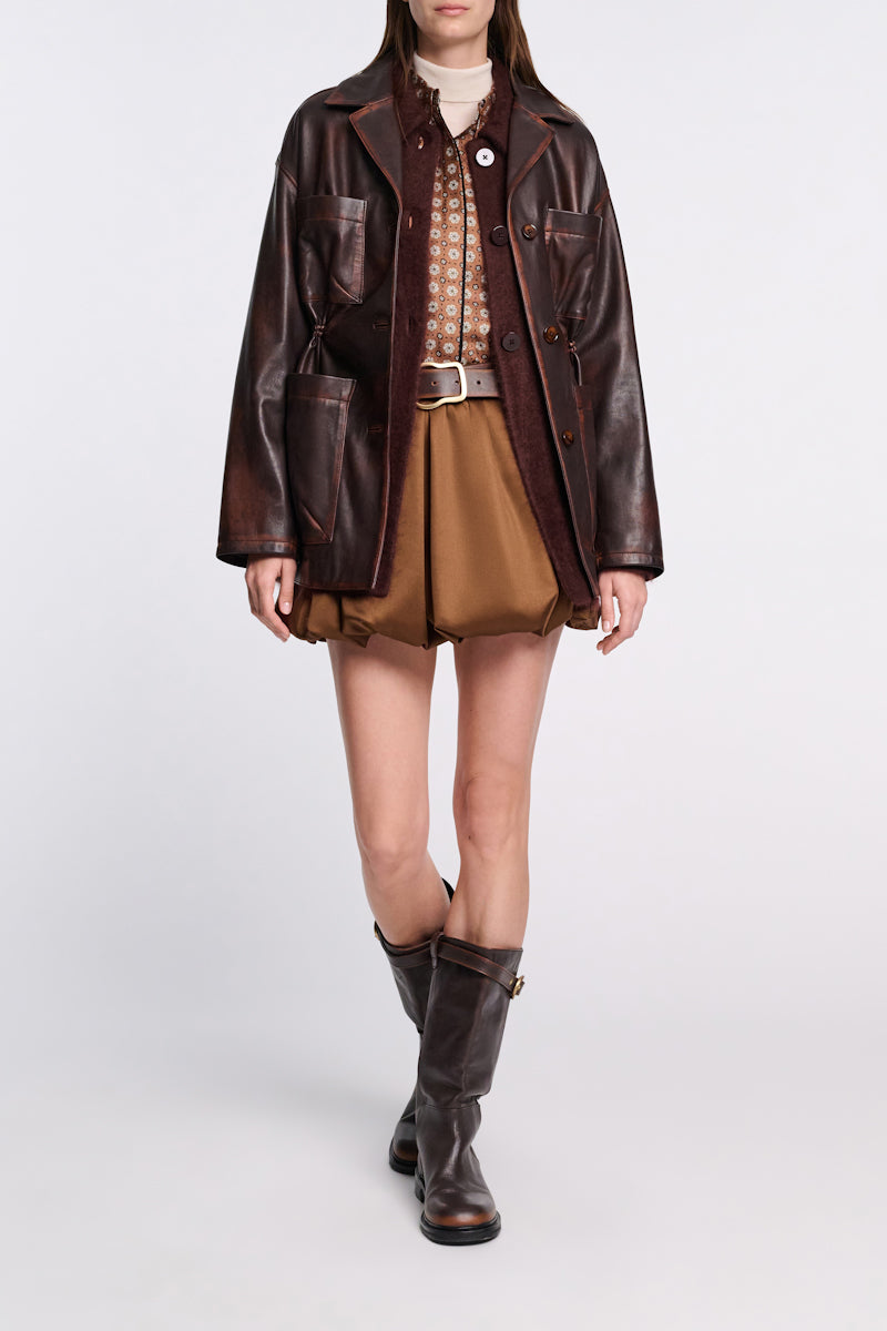 brown big tie // GRAPHIC DREAMS blouse