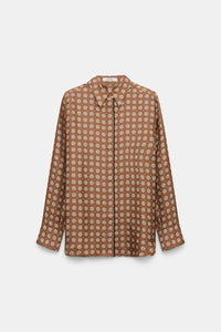 brown big tie // GRAPHIC DREAMS blouse