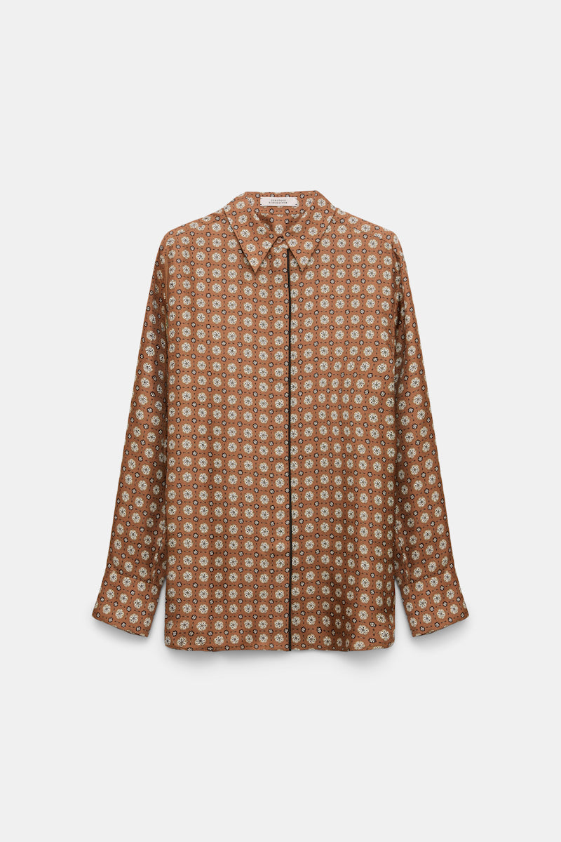 brown big tie // GRAPHIC DREAMS blouse