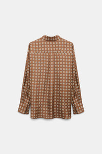 brown big tie // GRAPHIC DREAMS blouse