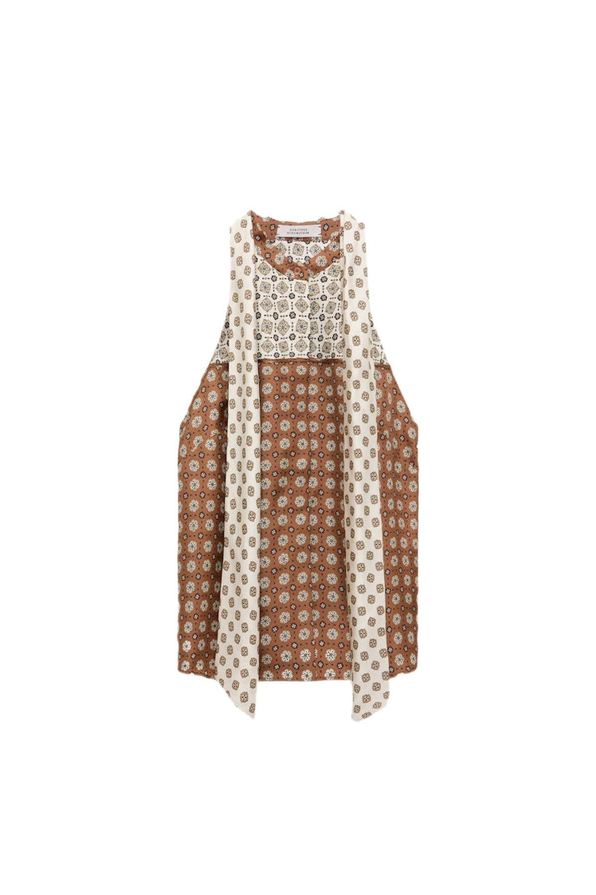 Graphic Dreams silk top - Brown Big Tie