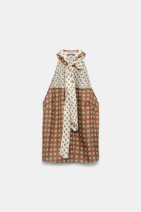 brown big tie // GRAPHIC DREAMS top