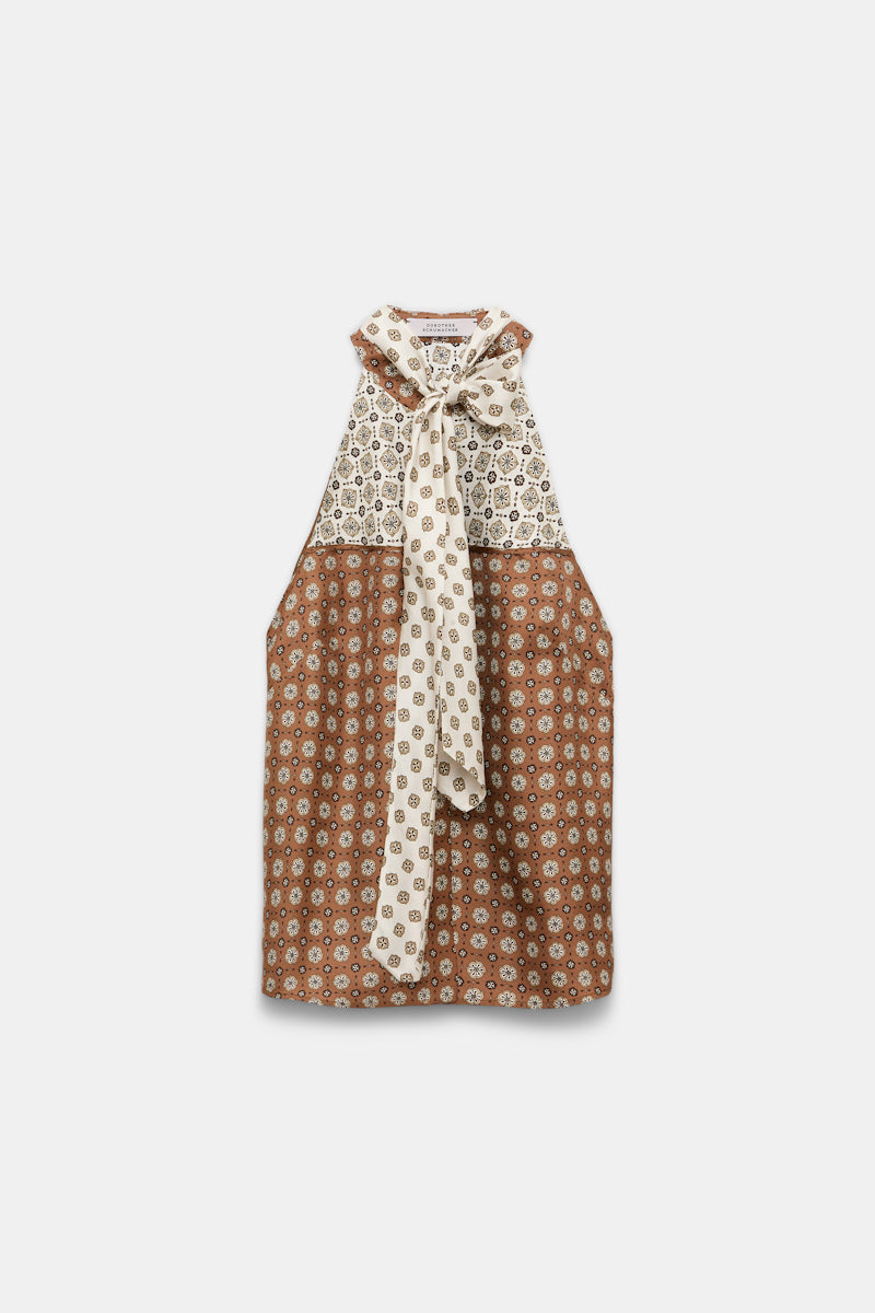 brown big tie // GRAPHIC DREAMS top