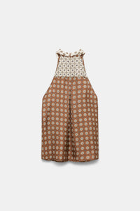 brown big tie // GRAPHIC DREAMS top
