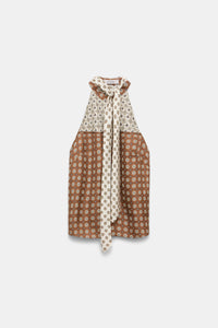brown big tie // GRAPHIC DREAMS top