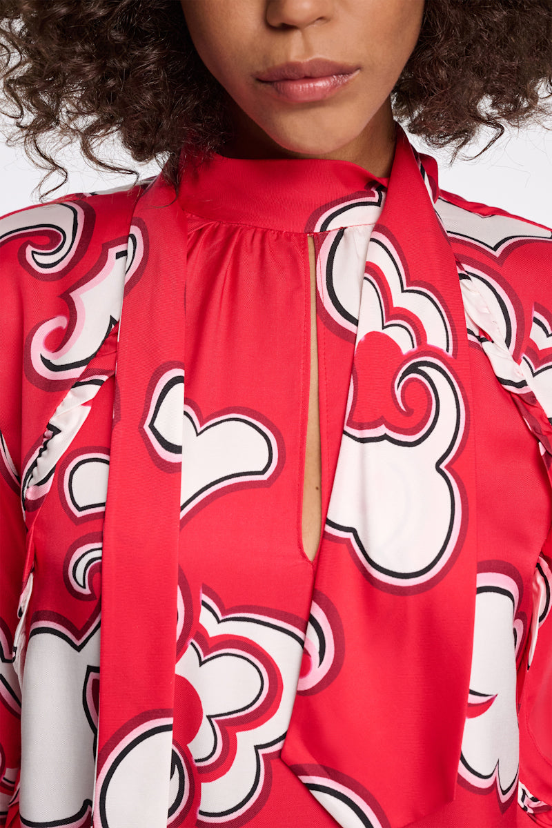 red white // SOFT FLORALS blouse