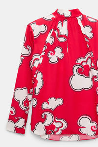 red white // SOFT FLORALS blouse