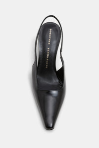 pure black // SUBTLE SHINE slingback pump