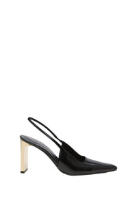 Escarpins slingback Subtle Shine en cuir - Pure Black