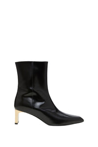 Bottines Subtle Shine en cuir - Pure Black