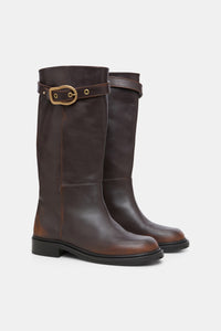 choco black // VINTAGE ESSENCE tall boot