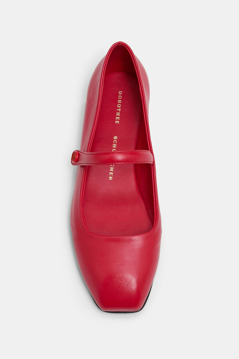 true red // MODERN CLASSIC mary-jane ballerina
