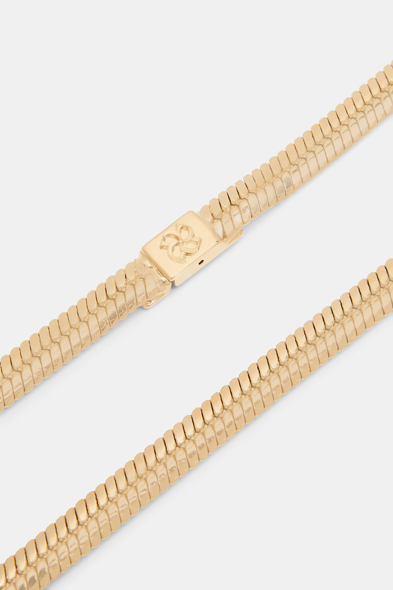 gold // CHAINED REACTION snake chain belt
