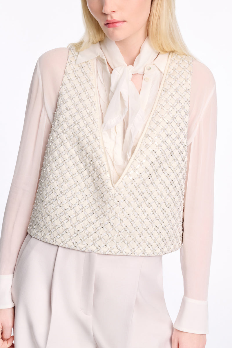 camellia white // SHEER TWIST scarf
