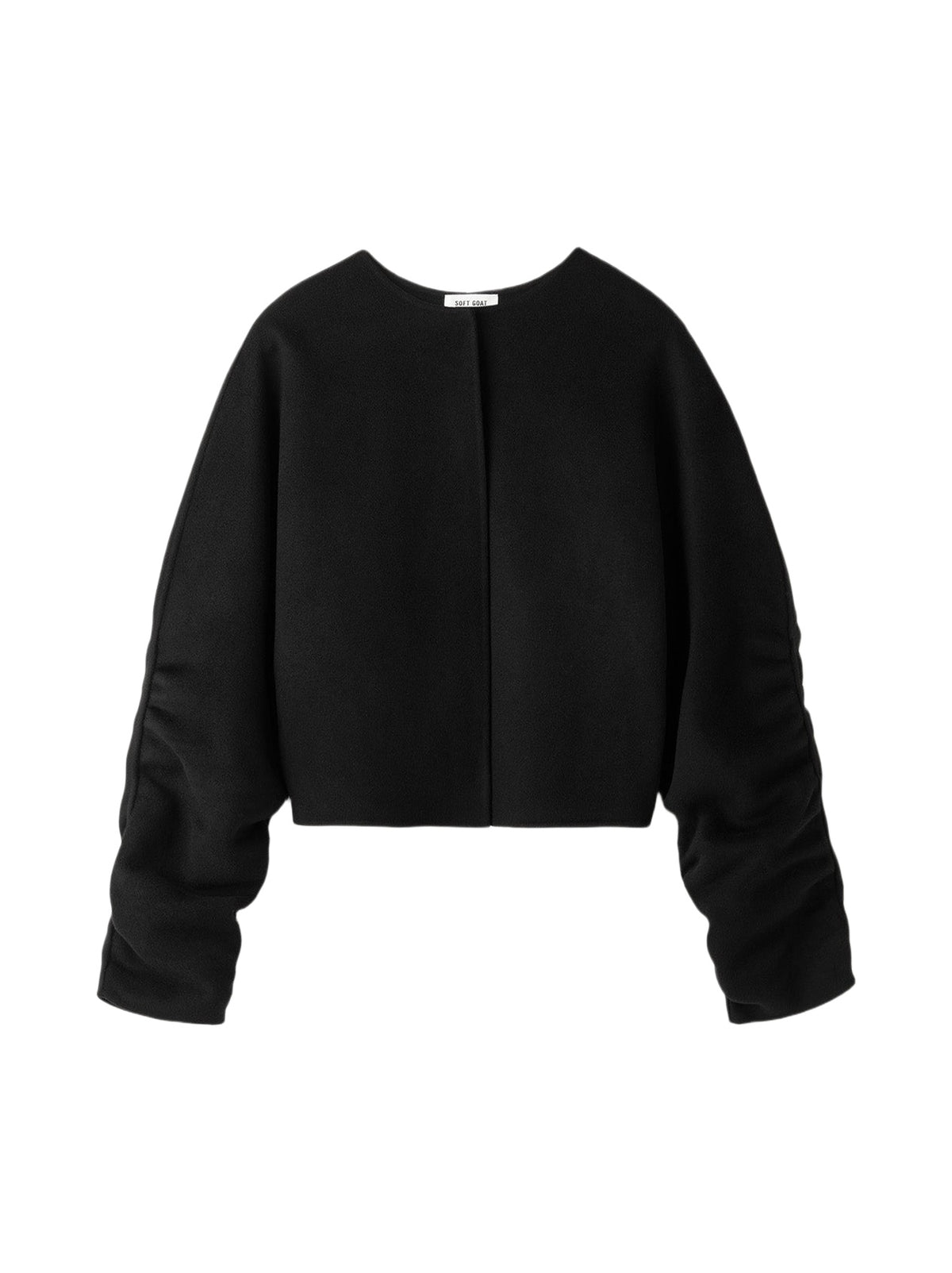 Jacket with intricate sleeves in a wool and cashmere blend - Black