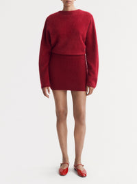 Mini-jupe en cachemire - Rouge