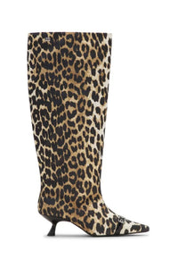Bottes à talons imprimées animal et œillets - Leopard