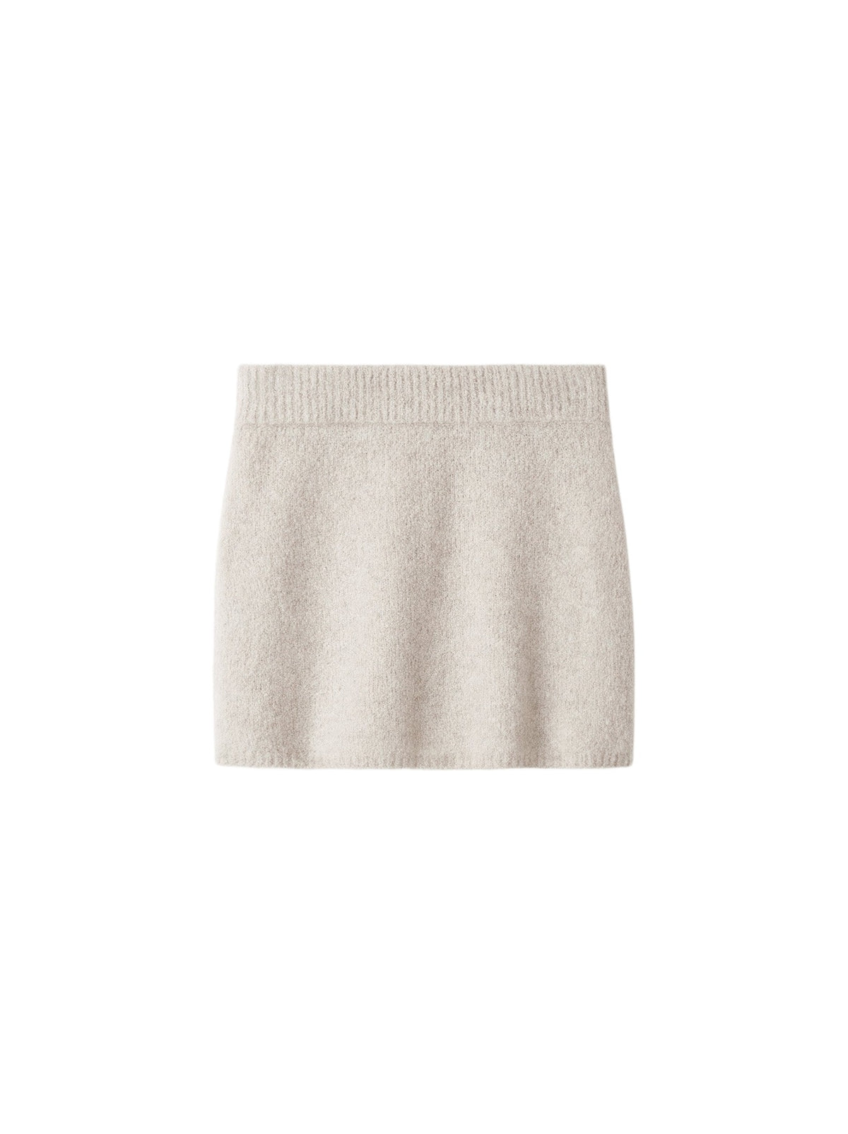 Jupe bouclée en cachemire - Beige