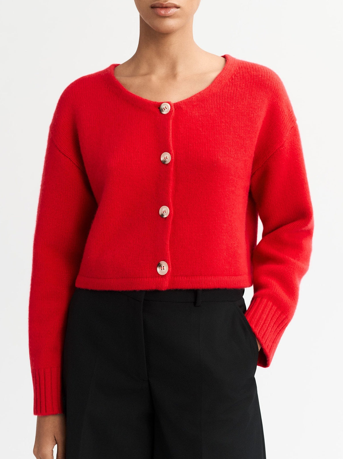 Cardigan court en cachemire - Rouge