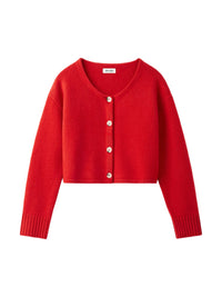 Cardigan court en cachemire - Rouge