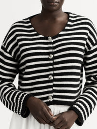 Cardigan court en cachemire - Noir