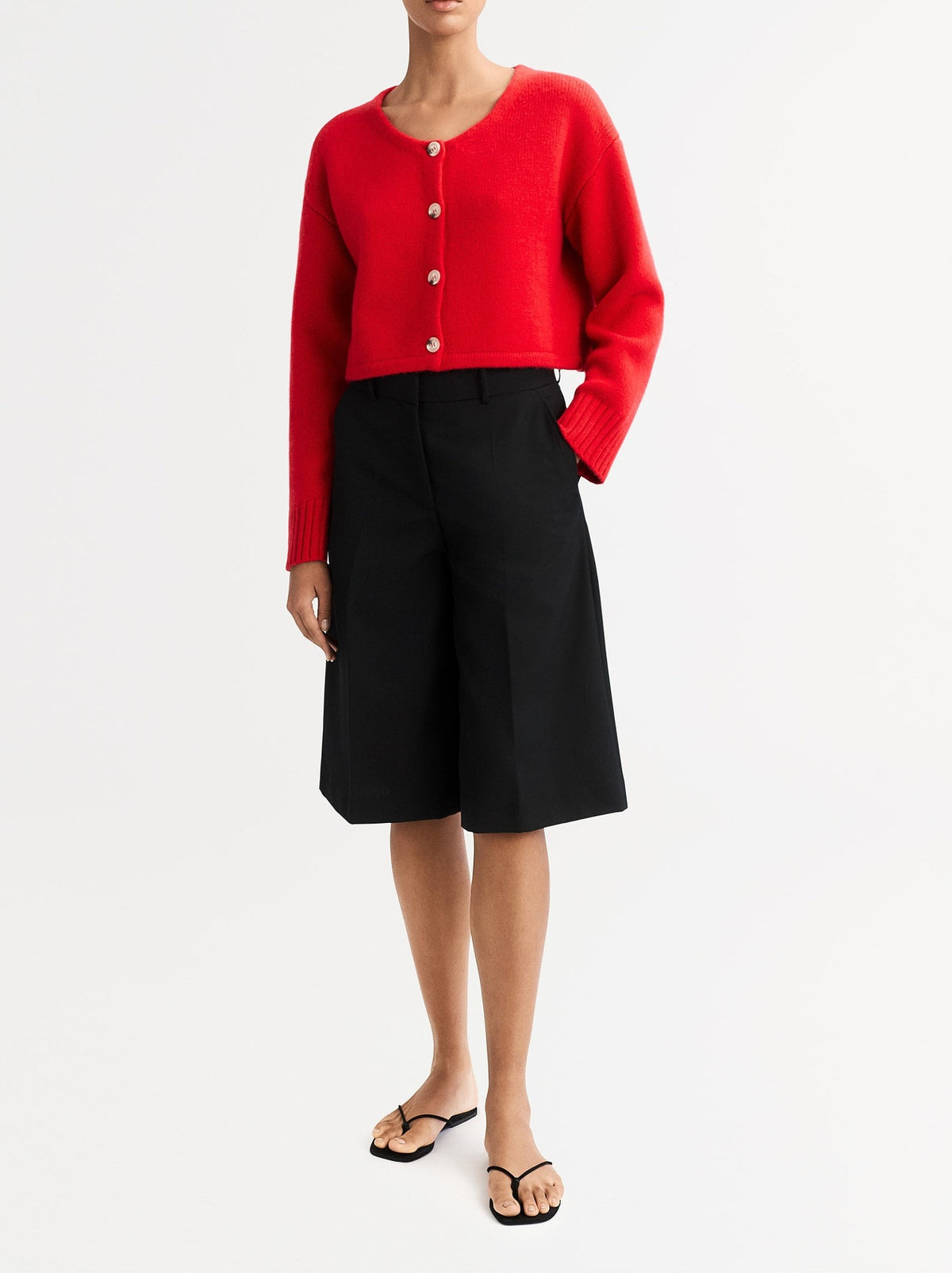 Cardigan court en cachemire - Rouge