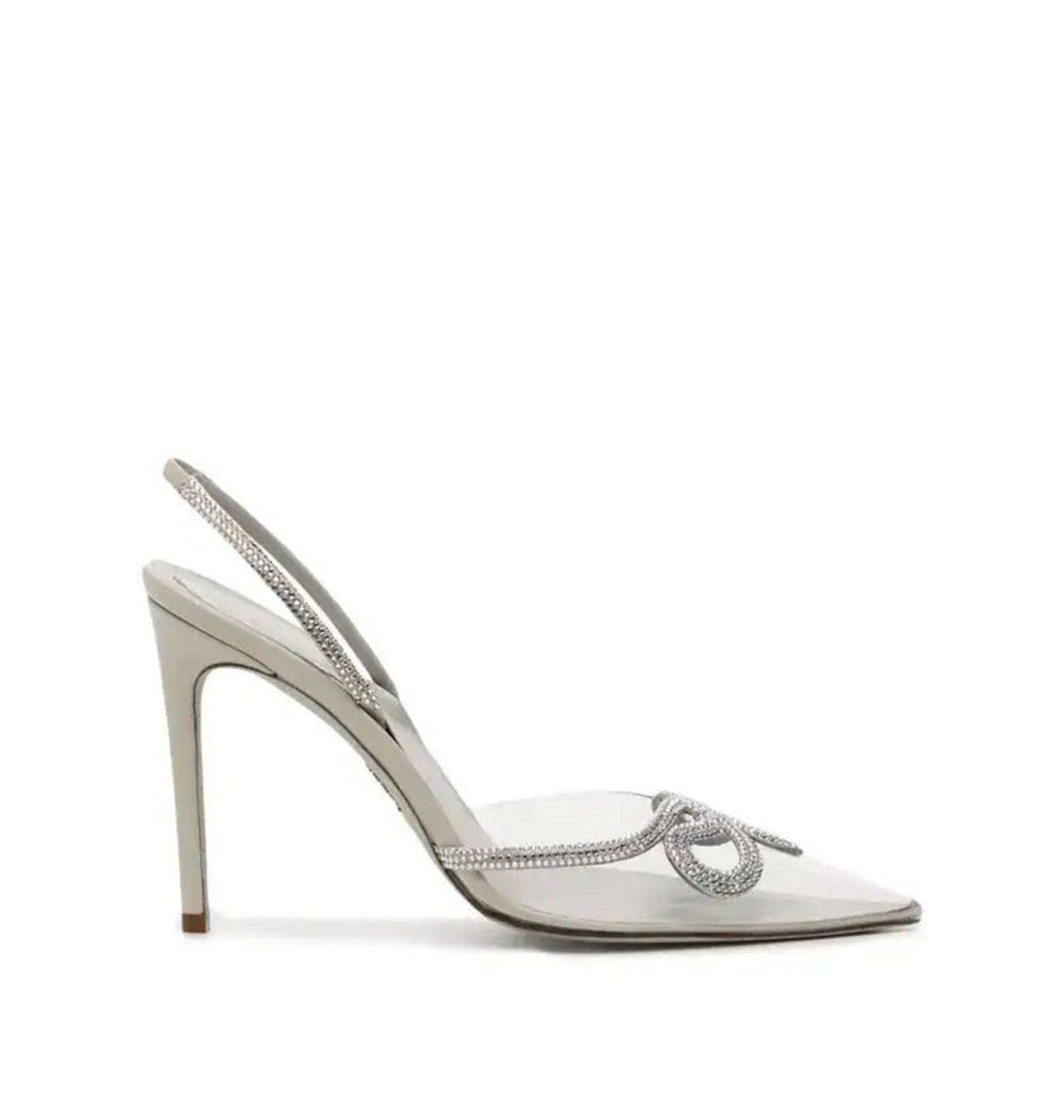 Slingbacks Olivia 105 à strass en satin - Avorio & Silver