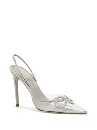 Slingbacks Olivia 105 à strass en satin - Avorio & Silver
