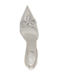 Slingbacks Olivia 105 à strass en satin - Avorio & Silver