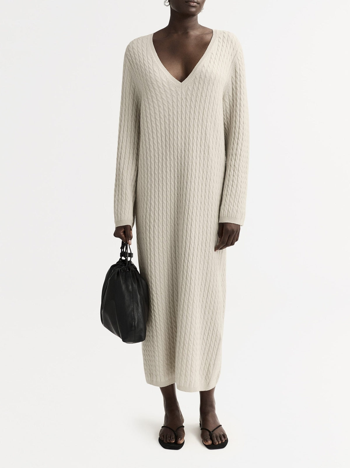 Cable-knit cashmere jumper - Beige