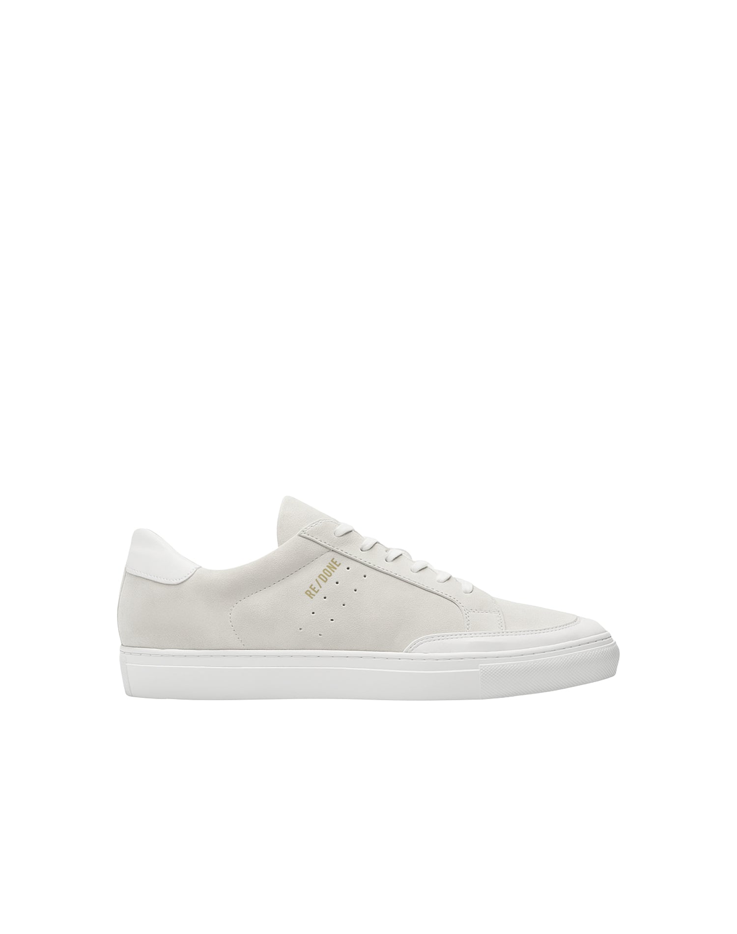 90's leather skate trainers - White Suede