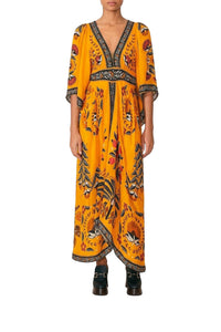 Robe longue caftan Tropical Tapestry - Orange