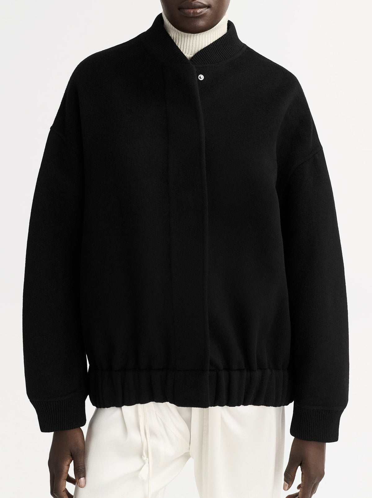 Blouson bomber en laine - Noir