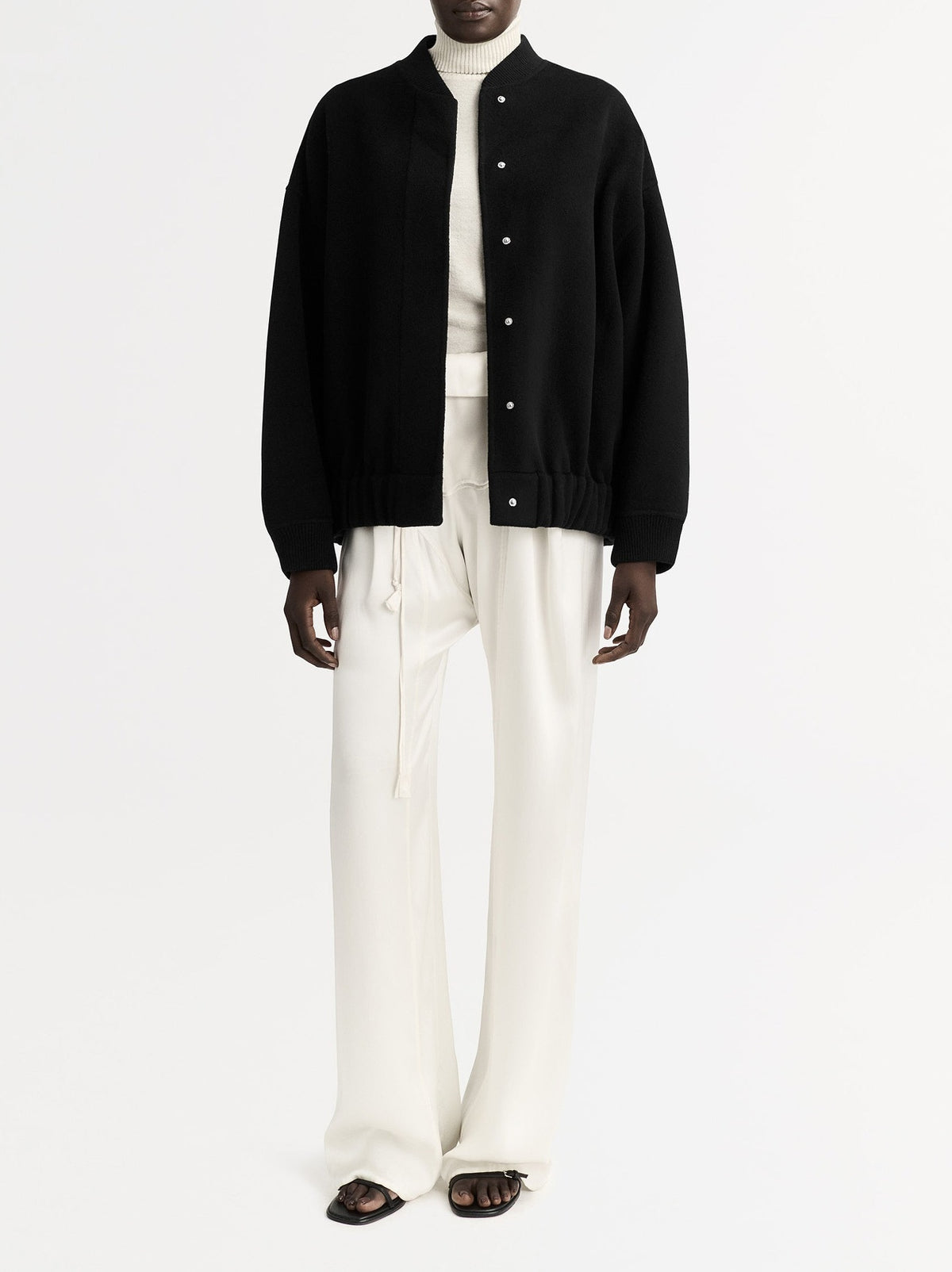 Blouson bomber en laine - Noir