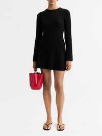 Robe courte en cachemire - Noir