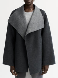 Reversible wool coat - Grey
