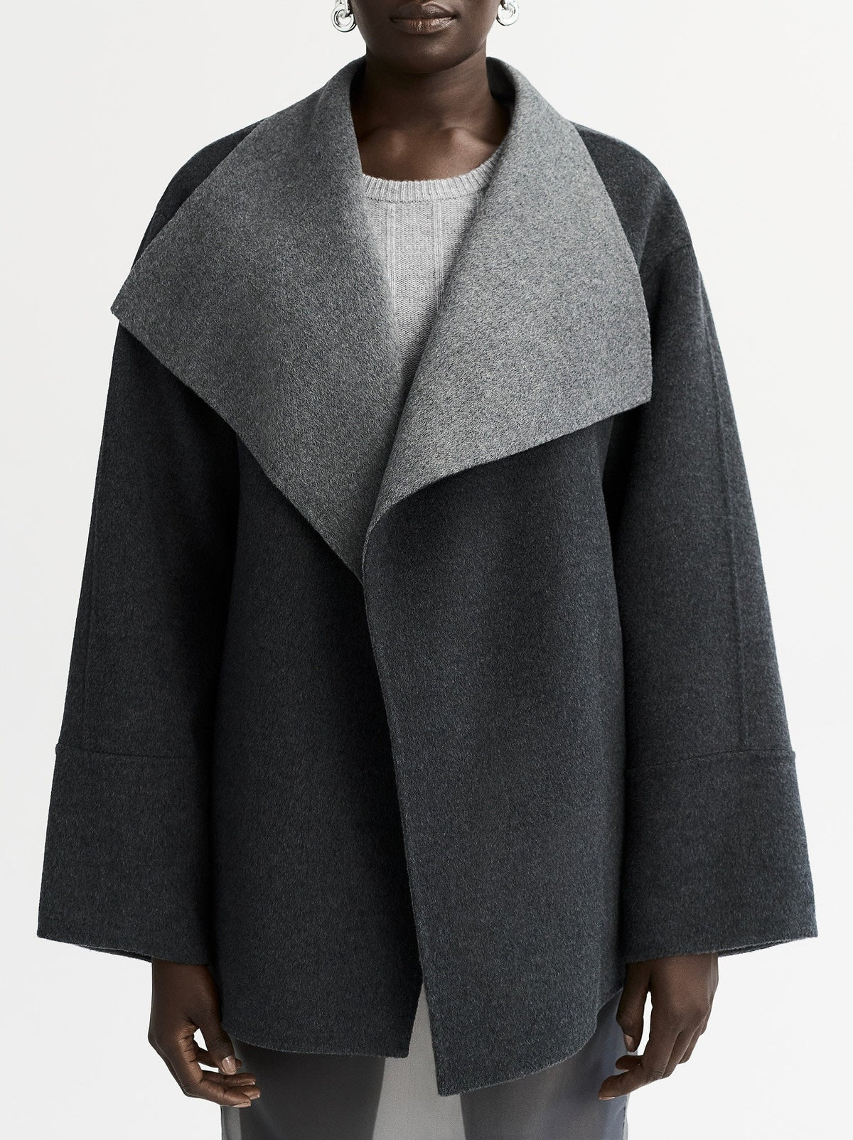 Reversible wool coat - Grey