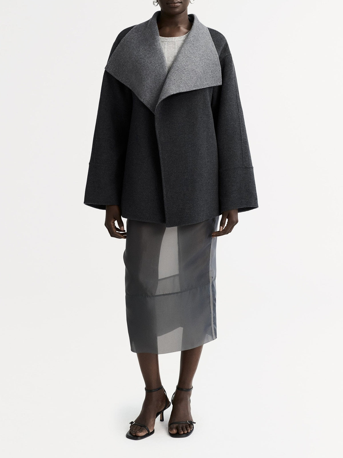 Reversible wool coat - Grey