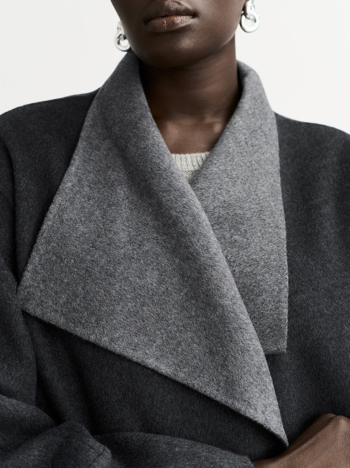 Reversible wool coat - Grey