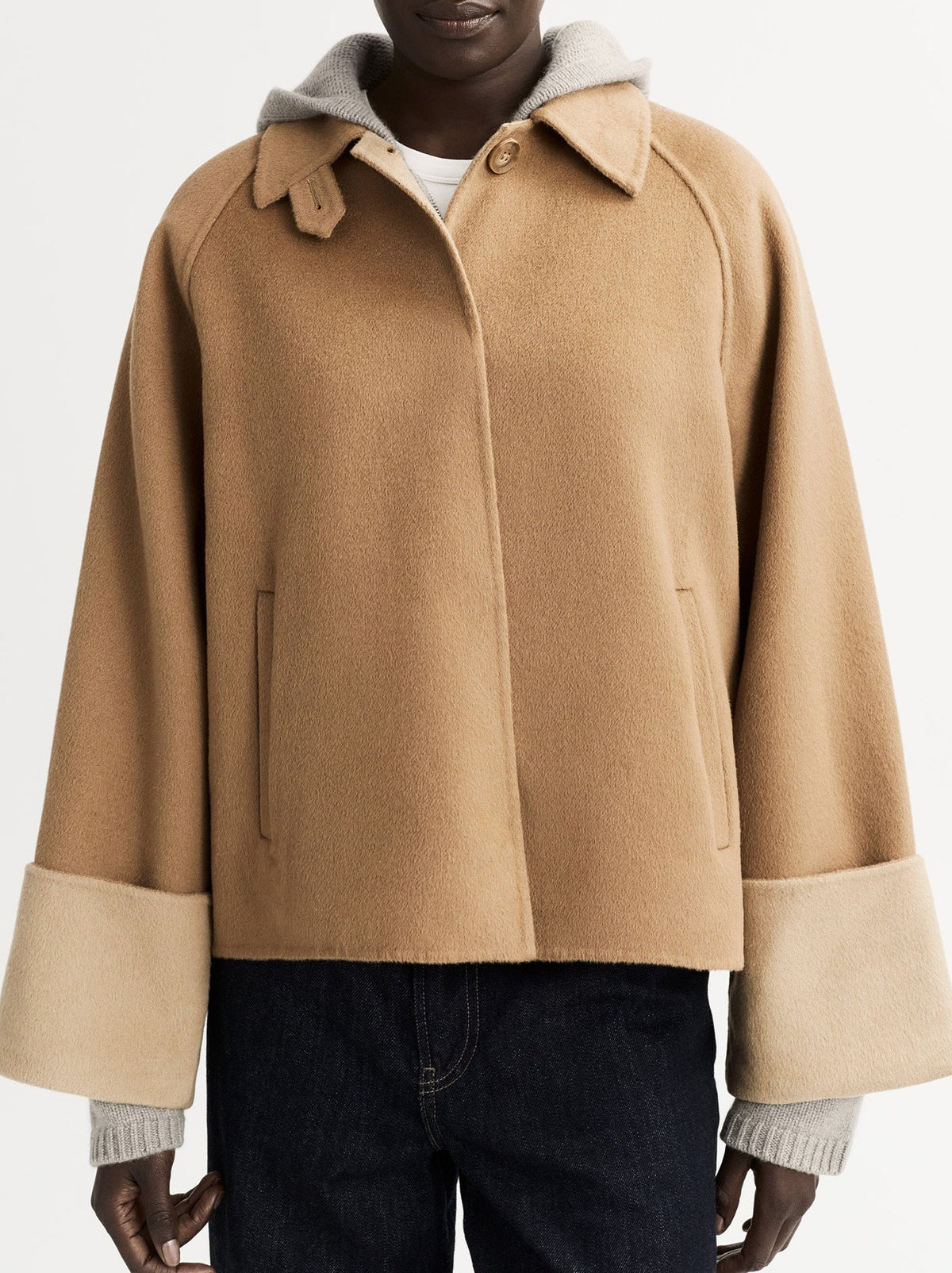 Reversible wool jacket - Beige