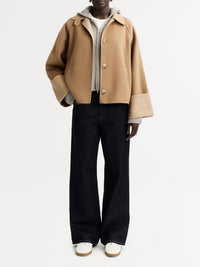 Reversible wool jacket - Beige