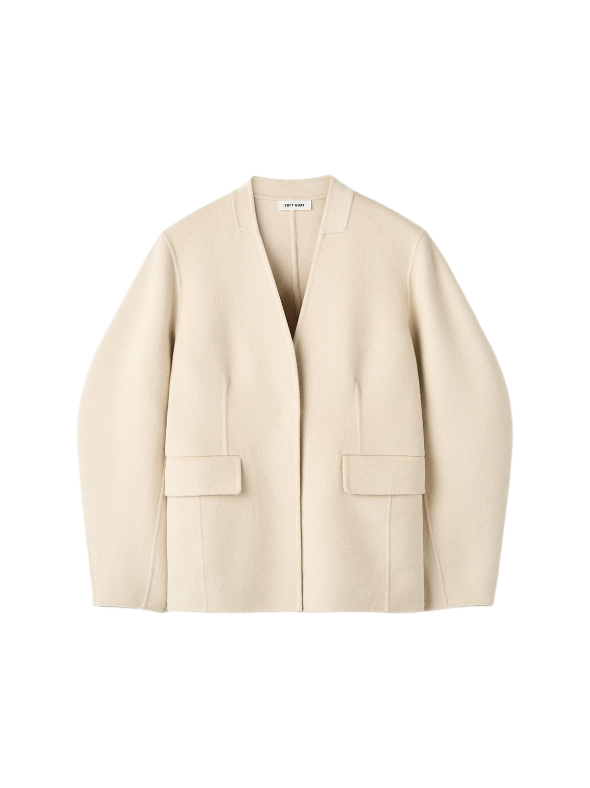 Wool and silk blend blazer - White
