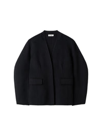 Wool and silk blend blazer - Black