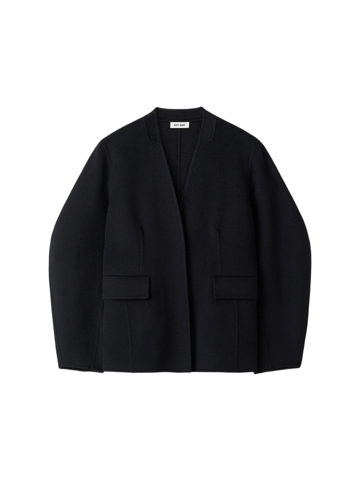 Wool and silk blend blazer - Black