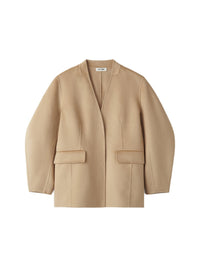Wool and silk blend blazer - Beige