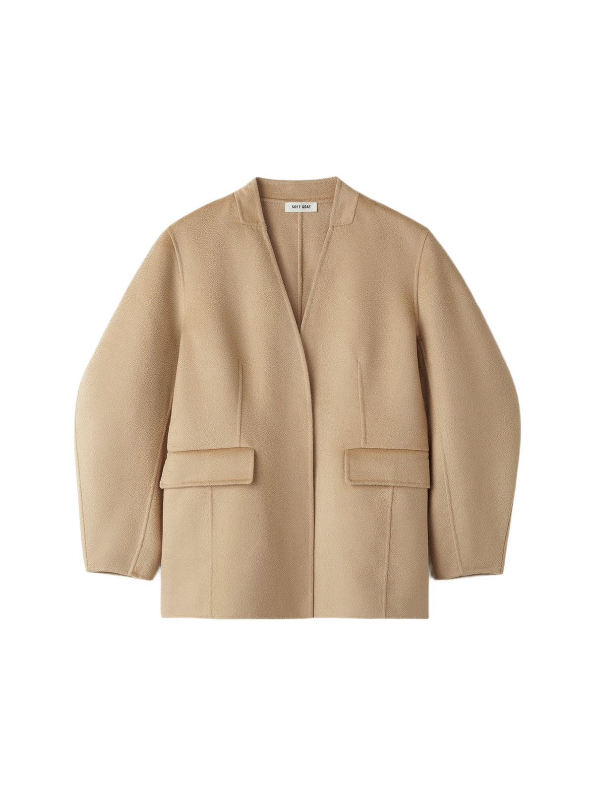Wool and silk blend blazer - Beige
