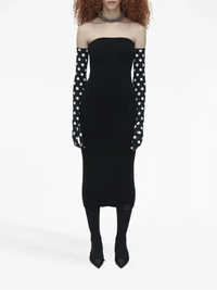 Robe tube côtelée en laine - Black