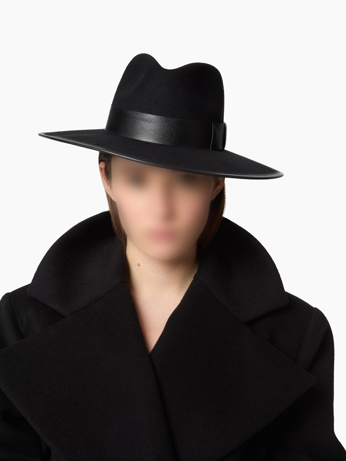 CHAPEAU FEDORA EN LAINE NOIRE EN FEUTRE